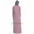 Designer abaya with a zipper on yoke- Puce Pink Designer abaya with a zipper on yoke- Puce Pink